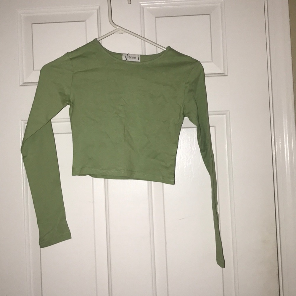 Shekou Gren Long Sleeve Crop Top NWT